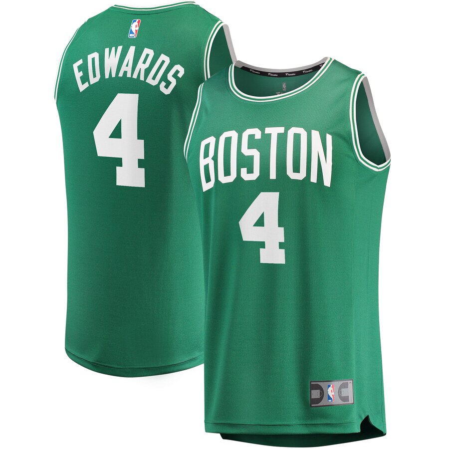 Men's Boston Celtics Carsen Edward #4 Fast Break Fanatics Branded Icon Edition Replica Player Kelly Green Jersey 2401SDMH